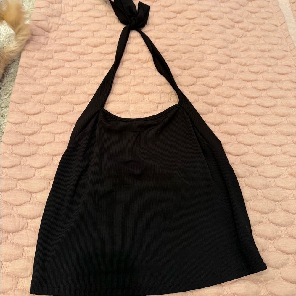 Black Halter Neck Top with adjustable strap